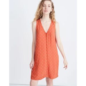 Madewell Heather Button-Front Dress in Polka Dot